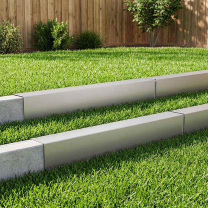 Garden Cover Profile 100 x 15 cm Steel 10 pcs Depth 10 cm Stainless steel