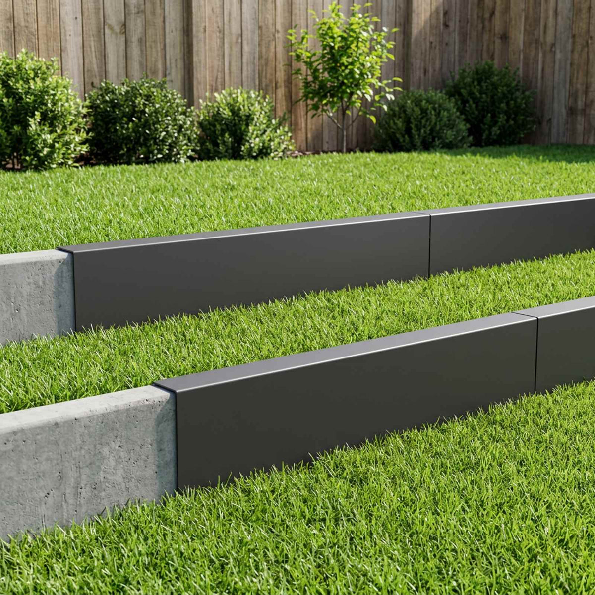 Garden Cover Profile 100 x 5 x 15 cm Steel 10 pcs Black