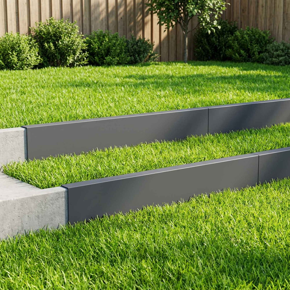 vidaXL Garden Cover Profile 100 x 5 x 15 cm Steel 10 pcs