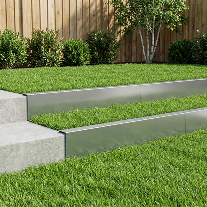 Garden Cover Profile 100 x 5 x 15 cm Steel 10 pcs Galvanised steel