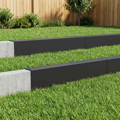 Garden Cover Profile 100 x 6 x 15 cm Steel 10 pcs Black