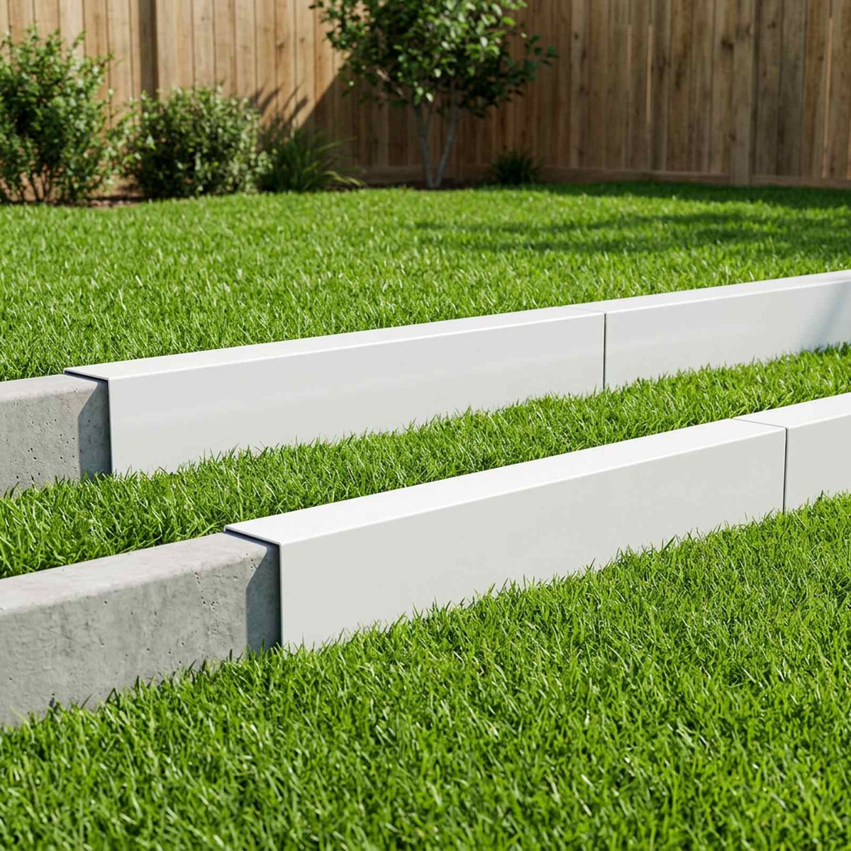 Garden Cover Profile 100 x 6 x 15 cm Steel 10 pcs White