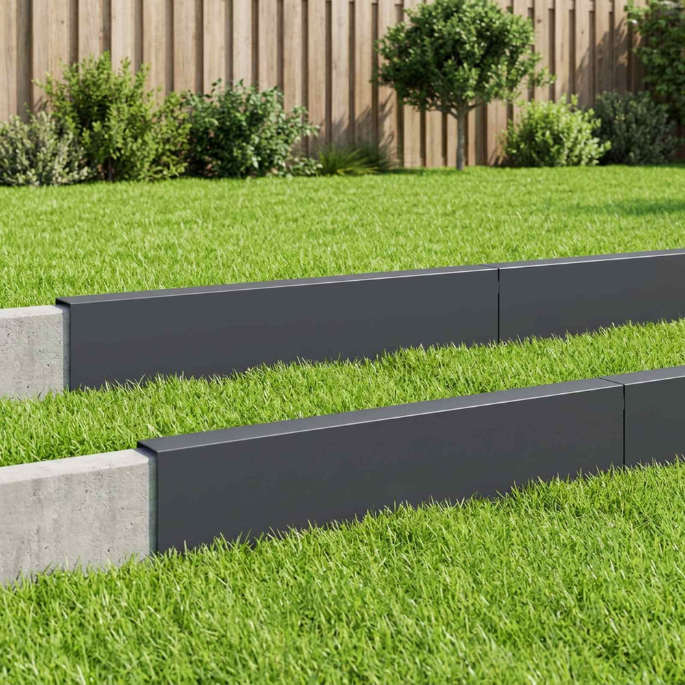 vidaXL Garden Cover Profile 100 x 6 x 15 cm Steel 10 pcs