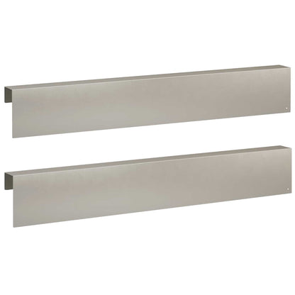 vidaXL Garden Cover Profile 2 pcs 100 x 6 x 15 cm Stainless Steel 2