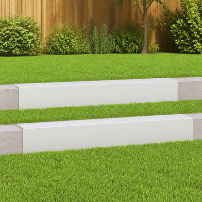 Garden Cover Profile 100 x 15 x 15 cm Steel 2 pcs White
