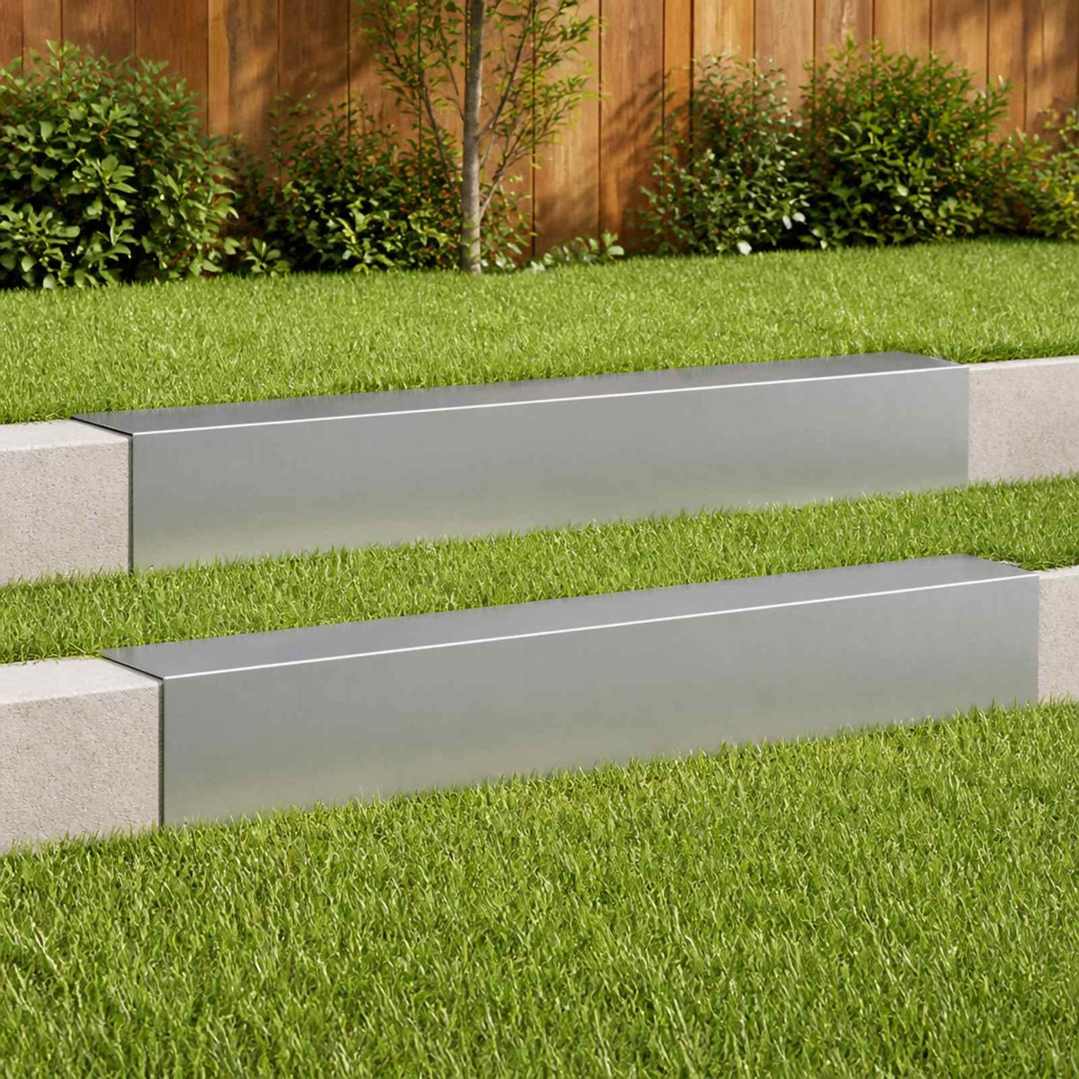Garden Cover Profile 100 x 15 x 15 cm Steel 2 pcs Galvanised steel