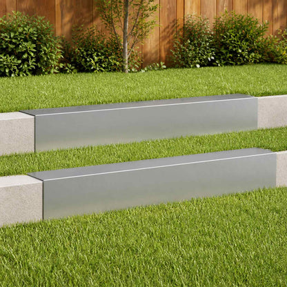 Garden Cover Profile 100 x 15 x 15 cm Steel 2 pcs Galvanised steel