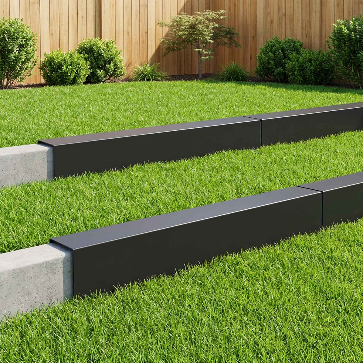 Garden Cover Profile 100 x 20 x 15 cm Steel 10 pcs Black
