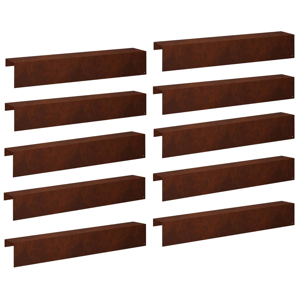 Garden Cover Profile 100 x 20 x 15 cm Steel 10 pcs Weathering steel