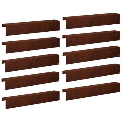Garden Cover Profile 100 x 20 x 15 cm Steel 10 pcs Weathering steel