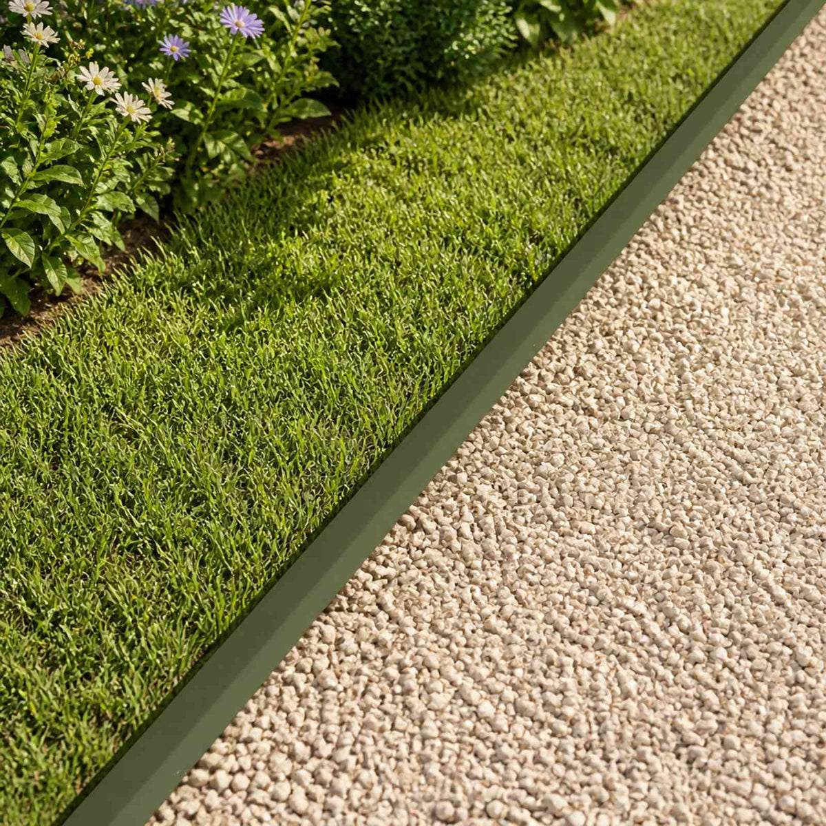 Garden Cover Profile 100 x 5 x 5 cm Steel 20 pcs Olive green
