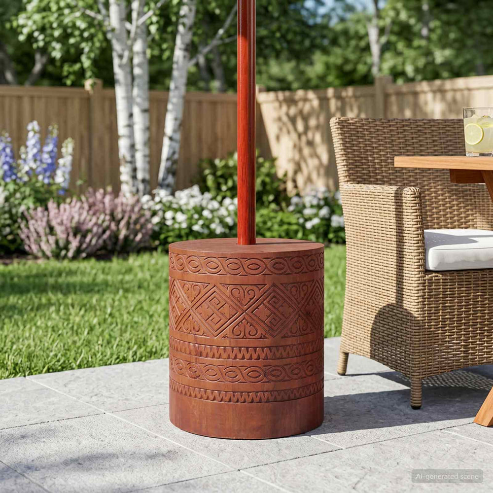 vidaXL Parasol Base 23 kg Solid Wood Cylindrical