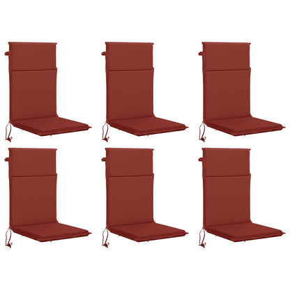 vidaXL High Back Chair Cushion GEMERT 6 pcs 100% Polyester Red 2