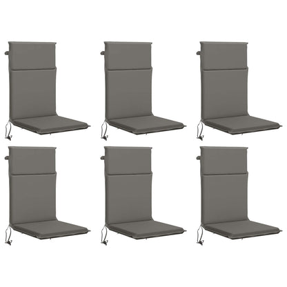 vidaXL High Back Chair Cushion GEMERT 6 pcs 100% Polyester Grey 2