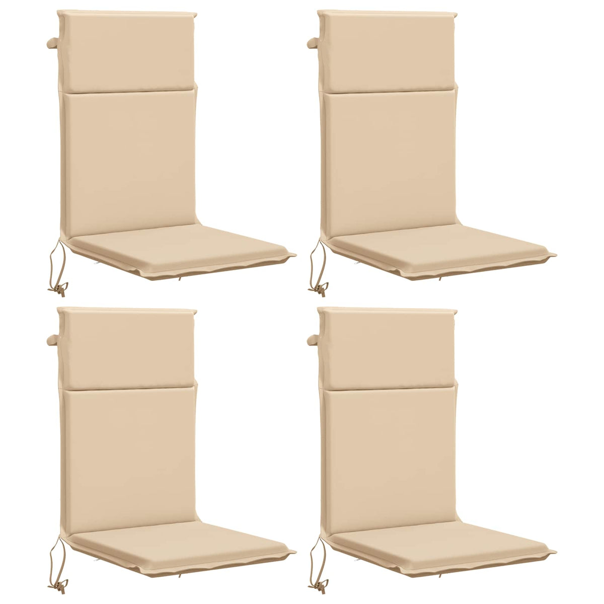 vidaXL High Back Chair Cushion GEMERT 4 pcs 100% Polyester Cream 2