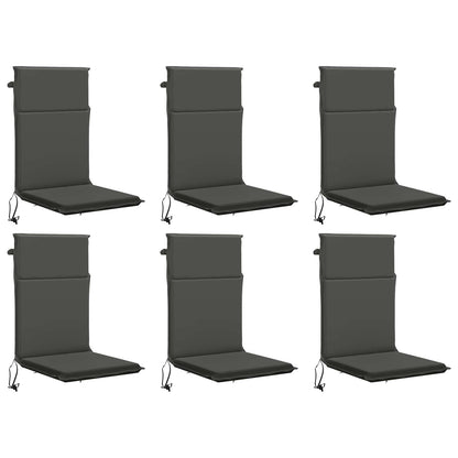vidaXL High Back Chair Cushion GEMERT 6 pcs 100% Polyester Anthracite 2