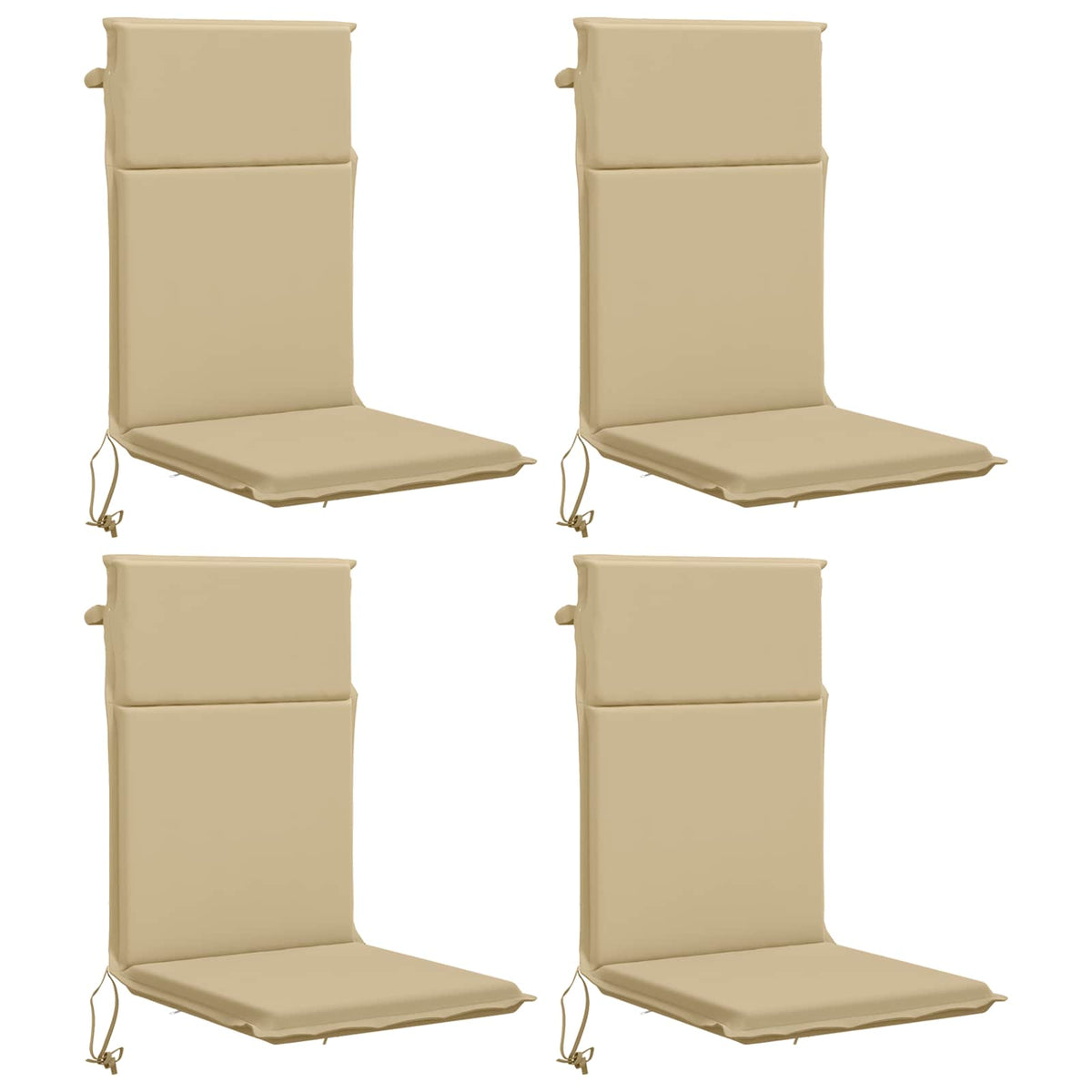 vidaXL High Back Chair Cushion GEMERT 4 pcs 100% Polyester Beige 2