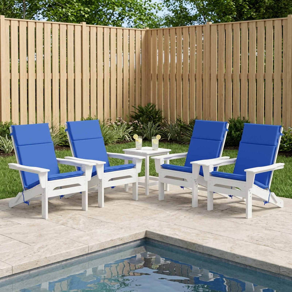vidaXL High Back Chair Cushion GEMERT 4 pcs 100% Polyester Royal Blue