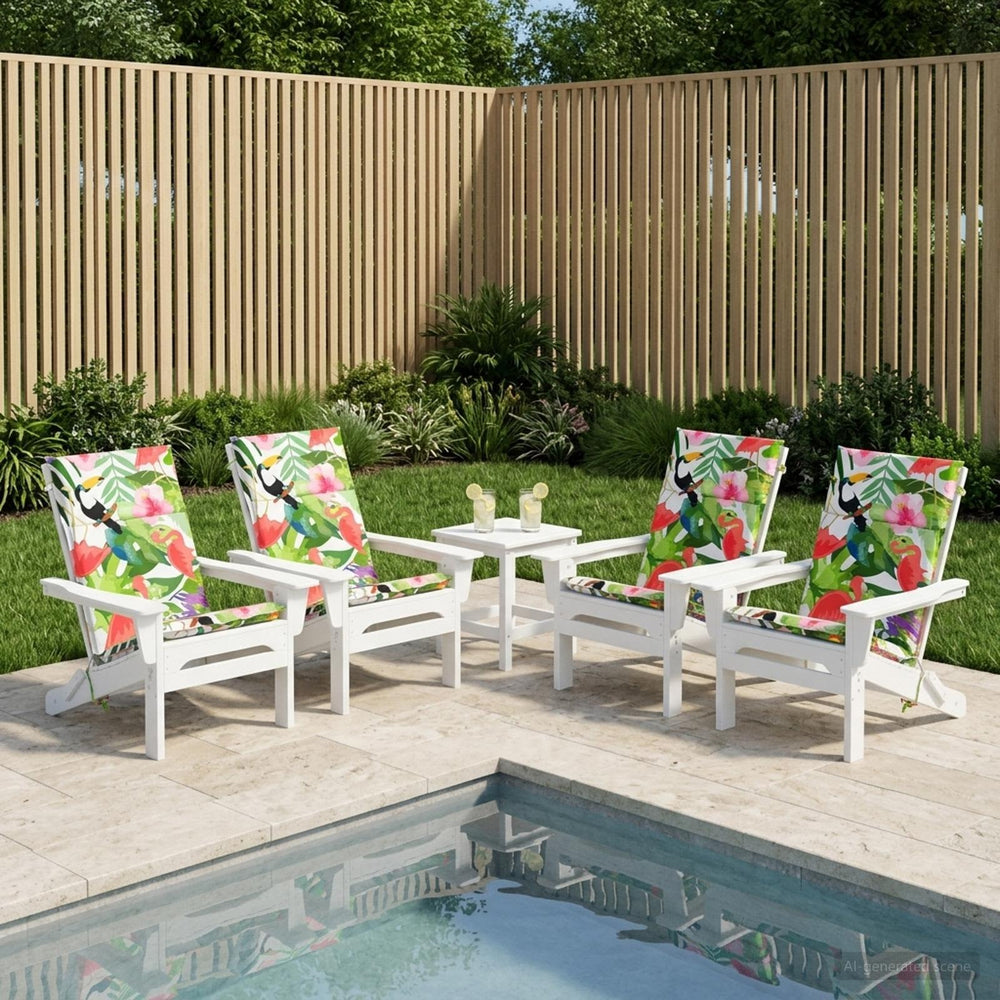 vidaXL High Back Chair Cushion GEMERT 6 pcs 100% Polyester Multicolour