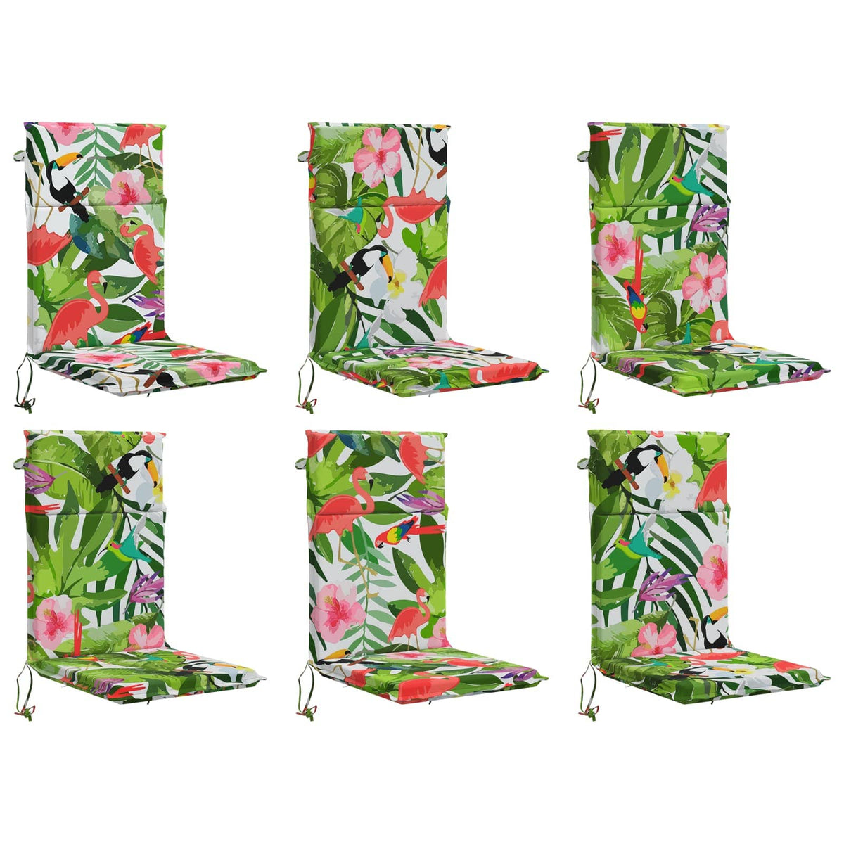 vidaXL High Back Chair Cushion GEMERT 6 pcs 100% Polyester Multicolour 2
