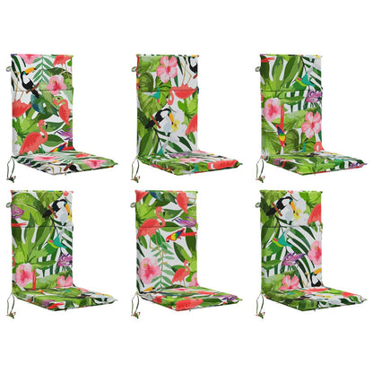 vidaXL High Back Chair Cushion GEMERT 6 pcs 100% Polyester Multicolour 2