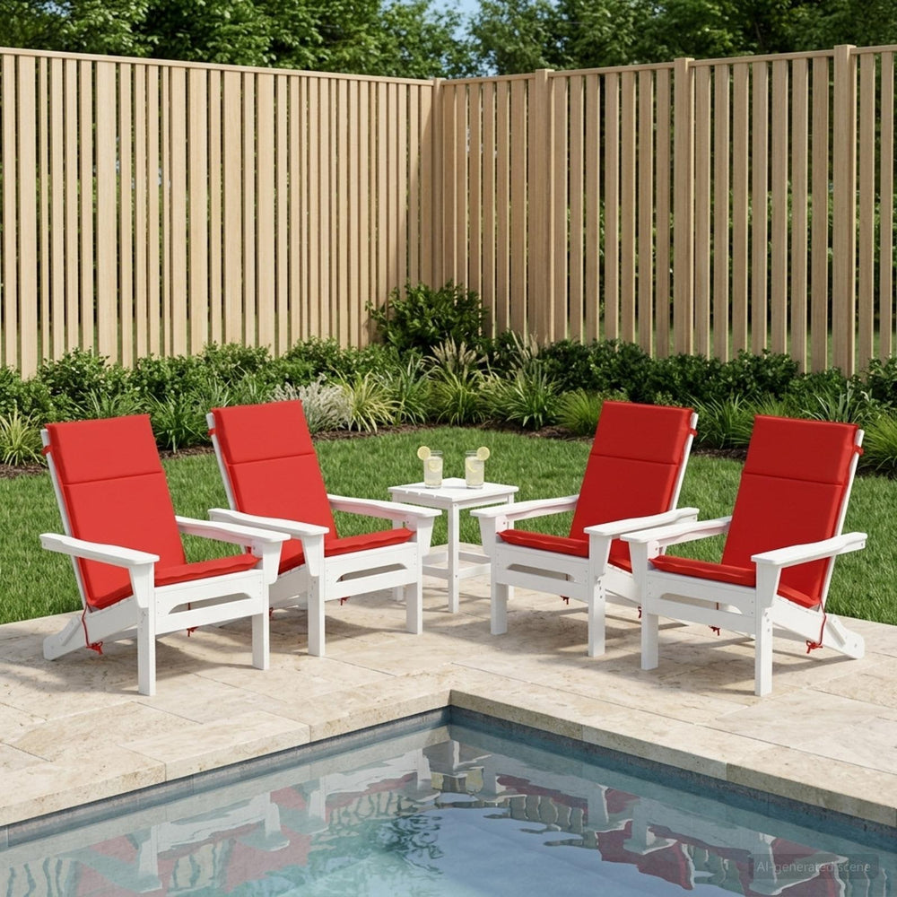 vidaXL High Back Chair Cushion GEMERT 4 pcs 100% Polyester Red