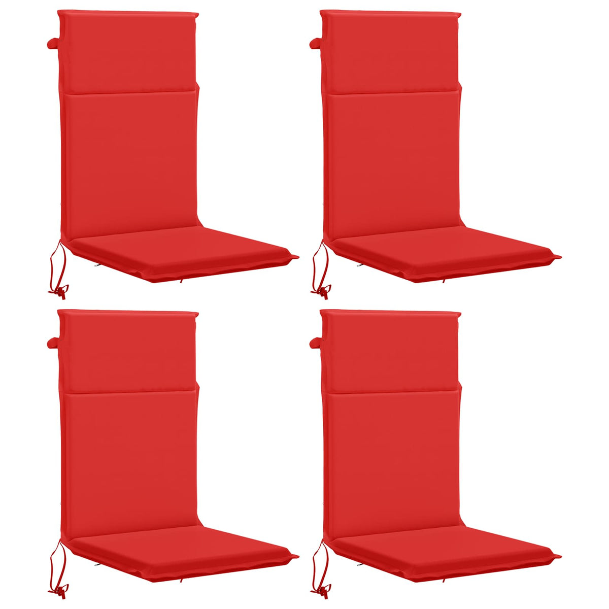 vidaXL High Back Chair Cushion GEMERT 4 pcs 100% Polyester Red 2
