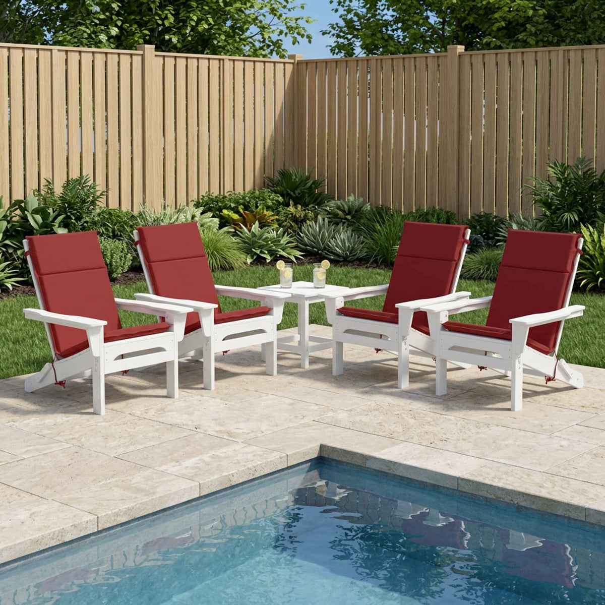 vidaXL High Back Chair Cushion GEMERT 6 pcs 100% Polyester Wine Red 1