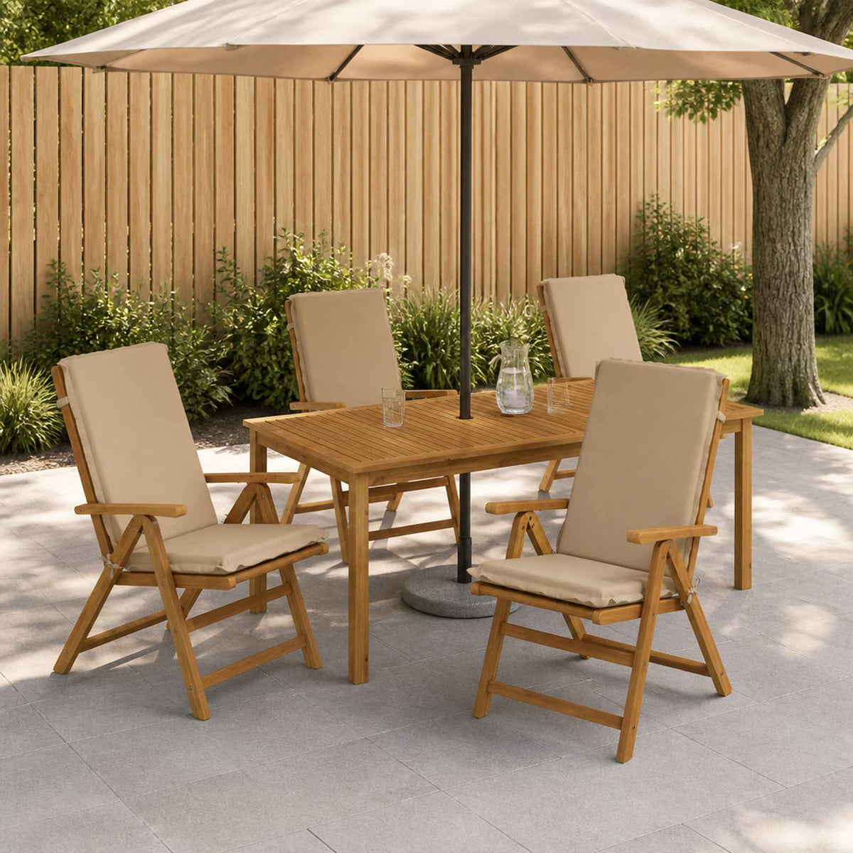 High Back Chair Cushion GEMERT 100% Polyester 4 pcs Sand (melange)