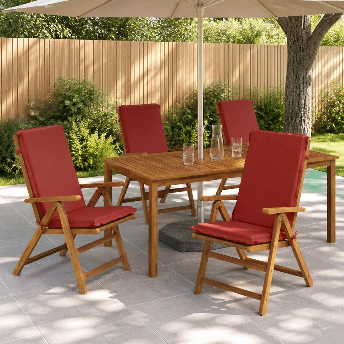 High Back Chair Cushion GEMERT 100% Polyester Grey 6 pcs Red (melange)