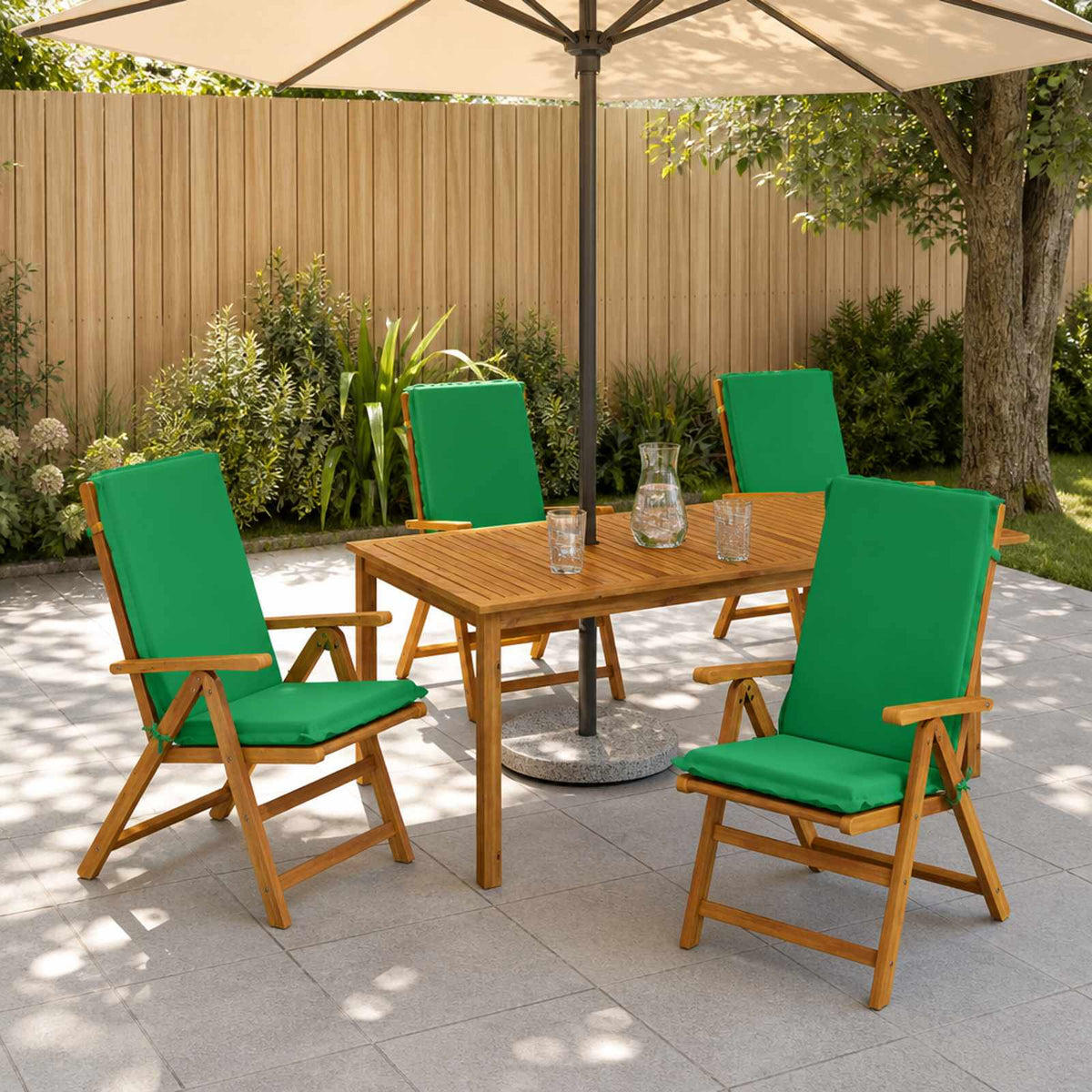High Back Chair Cushion GEMERT 100% Polyester 4 pcs Green (polyester)