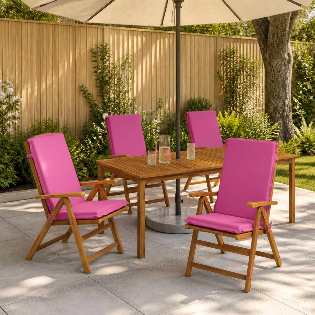 High Back Chair Cushion GEMERT 100% Polyester Grey 6 pcs Pink (polyester)
