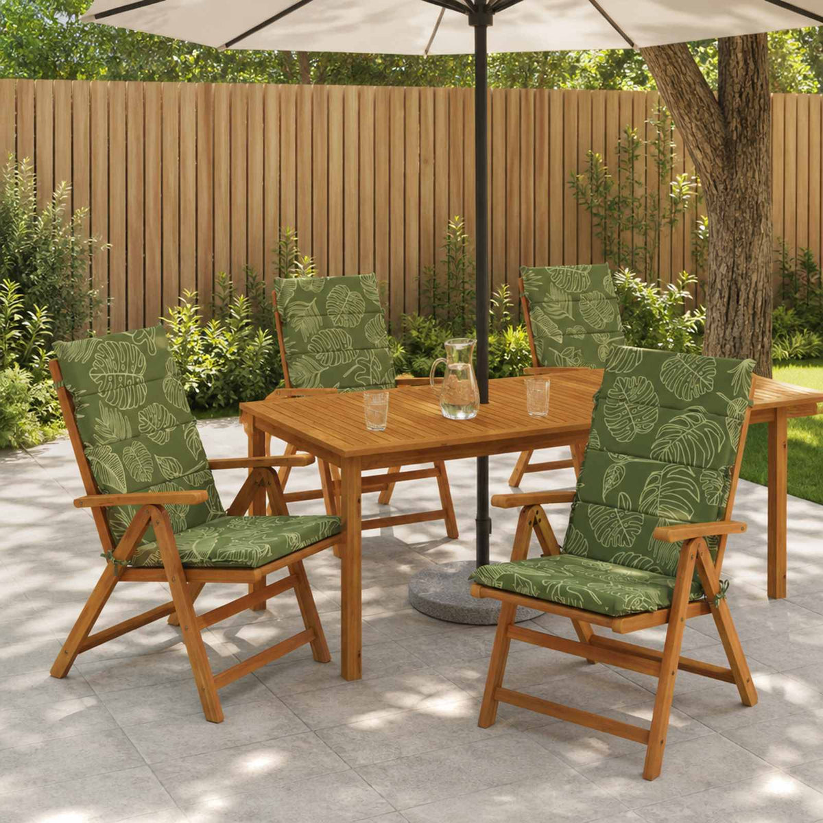 High Back Chair Cushion GEMERT 100% Polyester High Back Cushion (polyester) 4 pcs Leaf design