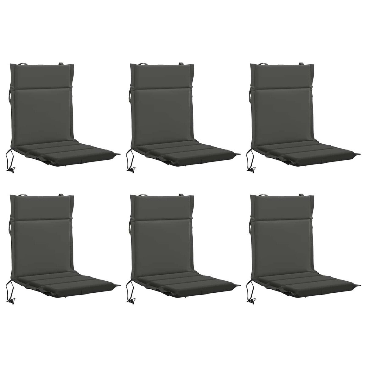 Low Back Chair Cushion GEMERT 100% Polyester Grey 110 x 50 x 3 cm 6 pcs Anthracite (polyester)