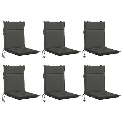 Low Back Chair Cushion GEMERT 100% Polyester Grey 110 x 50 x 3 cm 6 pcs Anthracite (polyester)