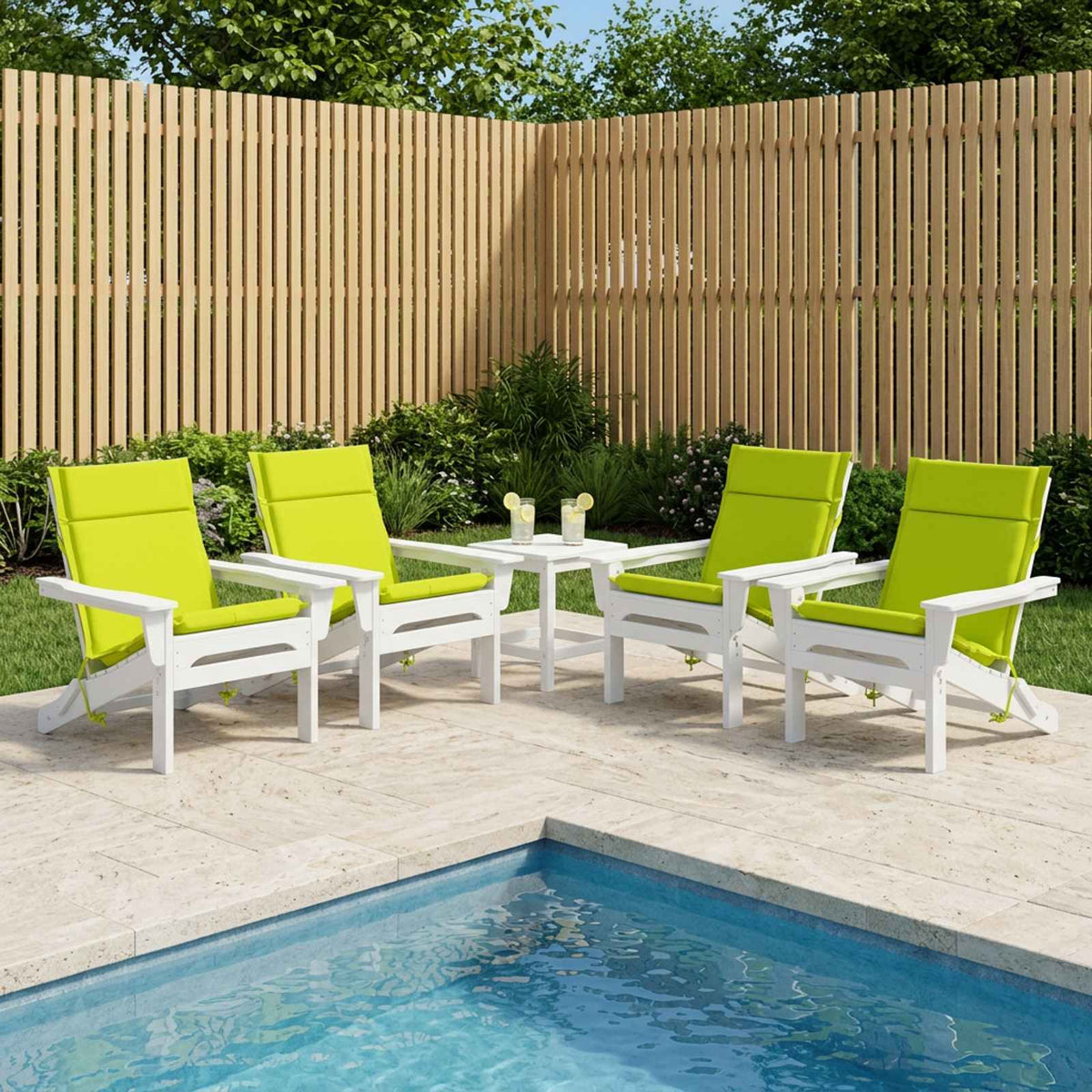 Low Back Chair Cushion GEMERT 100% Polyester Grey 110 x 50 x 3 cm 6 pcs Bright green (polyester)