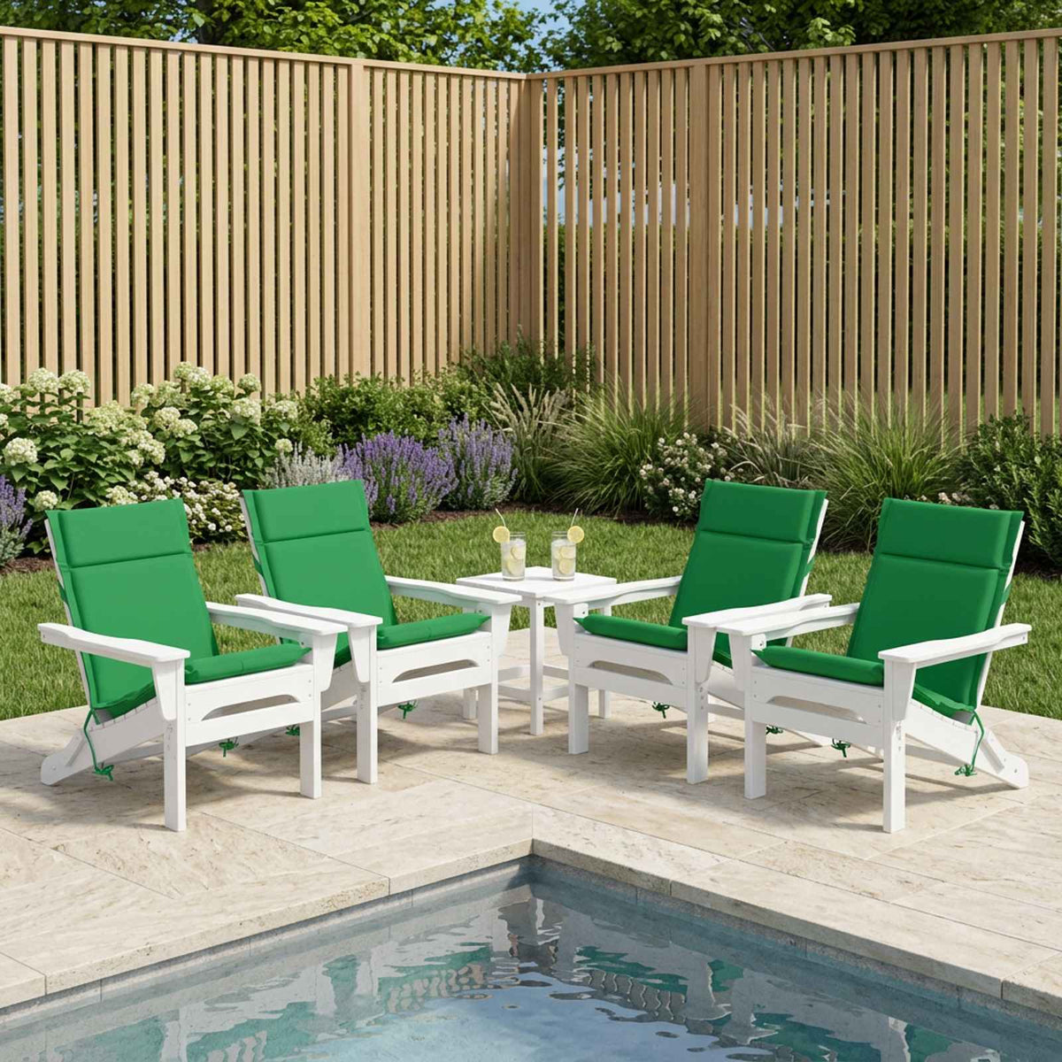 Low Back Chair Cushion GEMERT 100% Polyester Grey 110 x 50 x 3 cm 6 pcs Green (polyester)