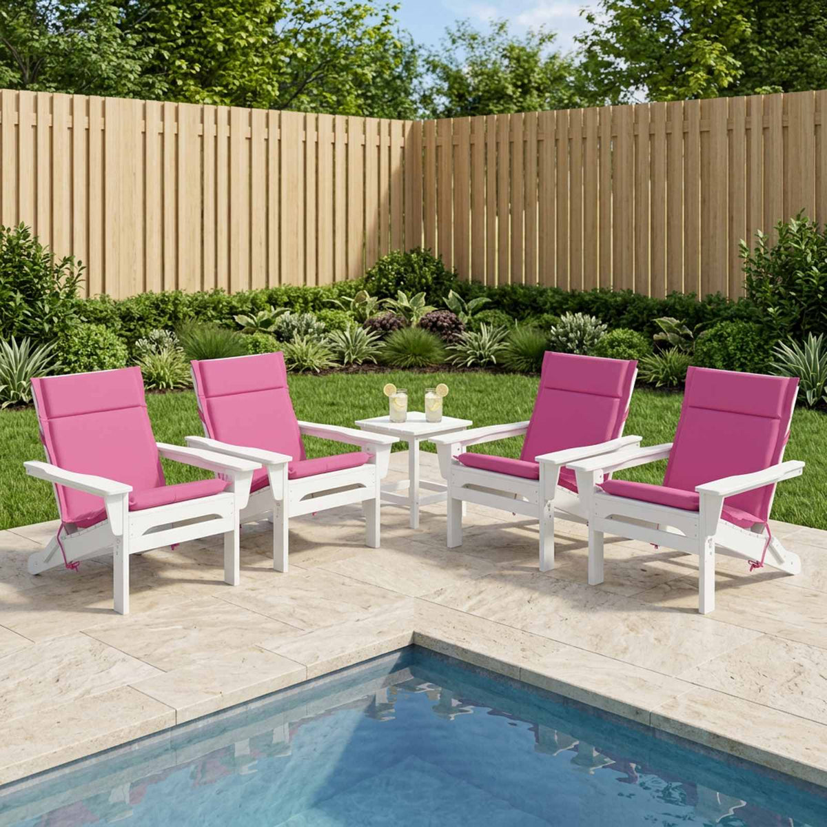 Low Back Chair Cushion GEMERT 100% Polyester Grey 110 x 50 x 3 cm 6 pcs Pink (polyester)