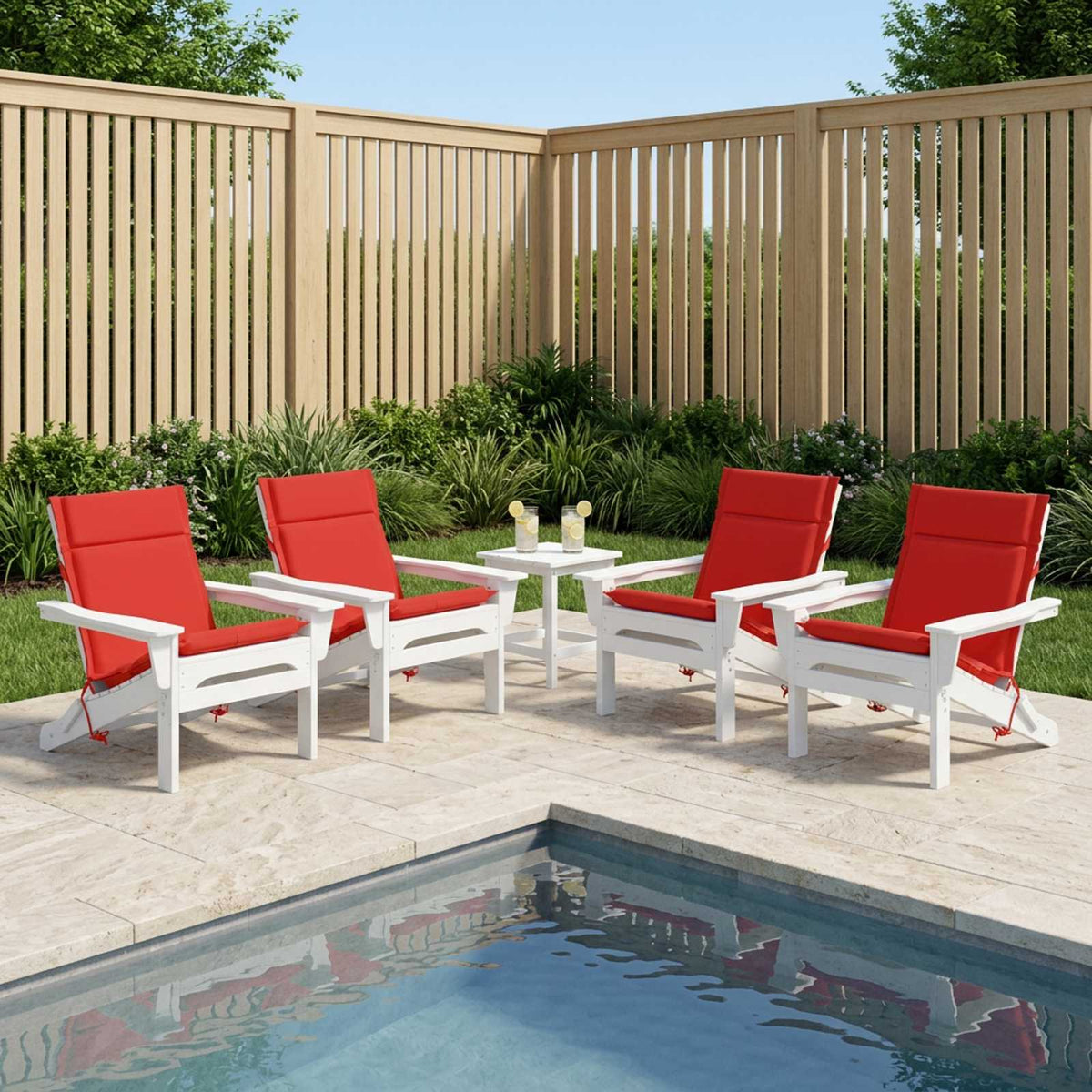 Low Back Chair Cushion GEMERT 100% Polyester Taupe 110 x 50 x 3 cm 6 pcs Red (polyester)