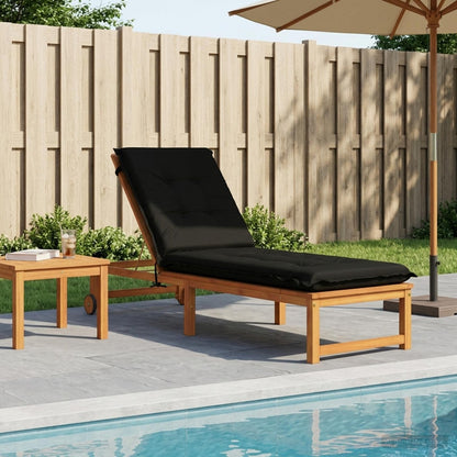 Sunlounger Cushion GEMERT 100% Polyester Melange 190 x 60 x 9 cm Black