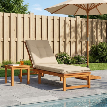 Sunlounger Cushion GEMERT 100% Polyester Melange 190 x 60 x 9 cm Cream