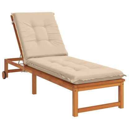 Sunlounger Cushion GEMERT 100% Polyester Melange 190 x 60 x 9 cm Cream