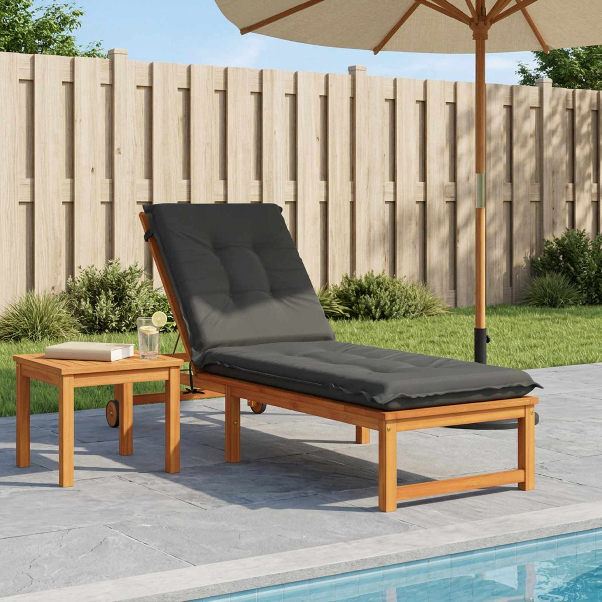 Sunlounger Cushion GEMERT Polyester 190 x 60 x 9 cm Anthracite