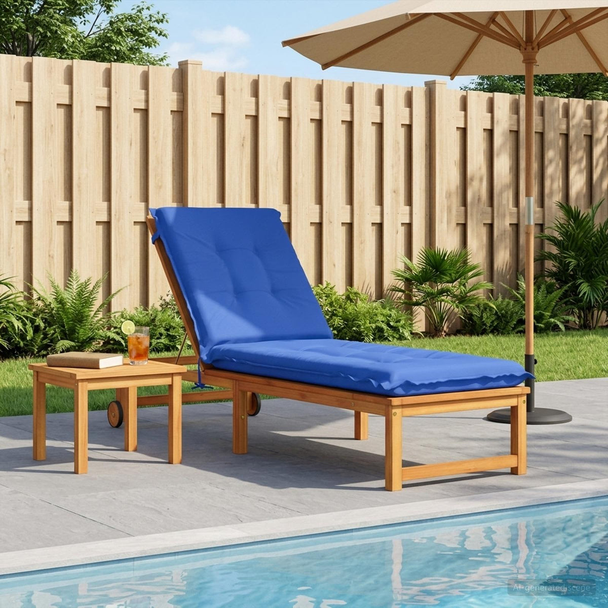 Sunlounger Cushion GEMERT Polyester 190 x 60 x 9 cm Royal blue