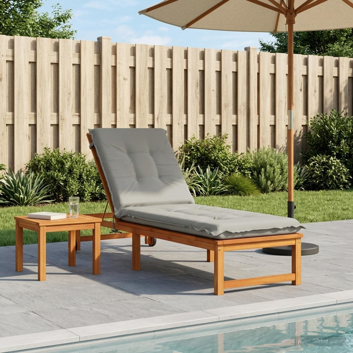 Sunlounger Cushion GEMERT Polyester 190 x 60 x 9 cm Grey
