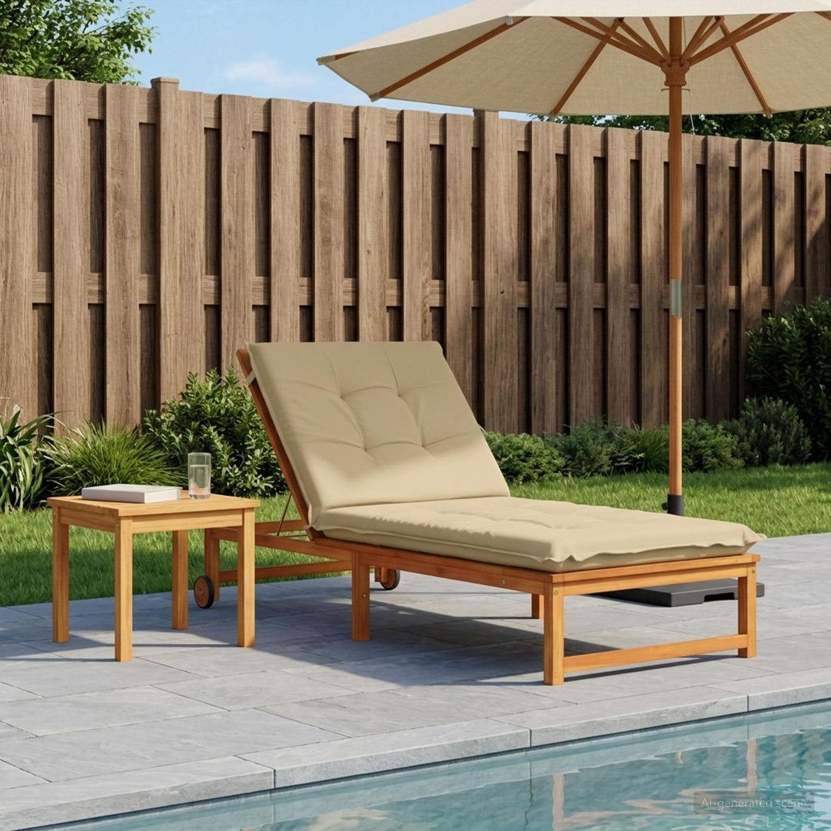 Sunlounger Cushion GEMERT Polyester 190 x 90 x 9 cm Beige