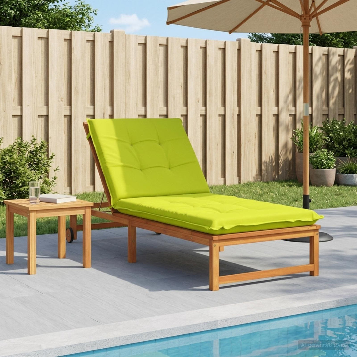 Sunlounger Cushion GEMERT Polyester 190 x 90 x 9 cm Bright green