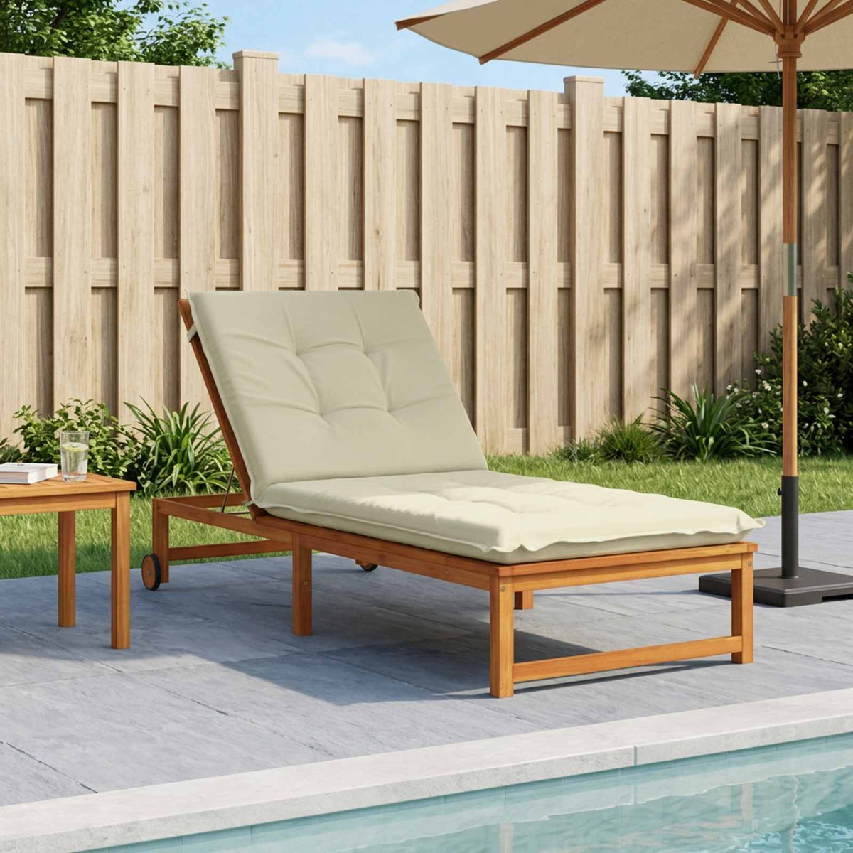 Sunlounger Cushion GEMERT Polyester 190 x 90 x 9 cm Cream