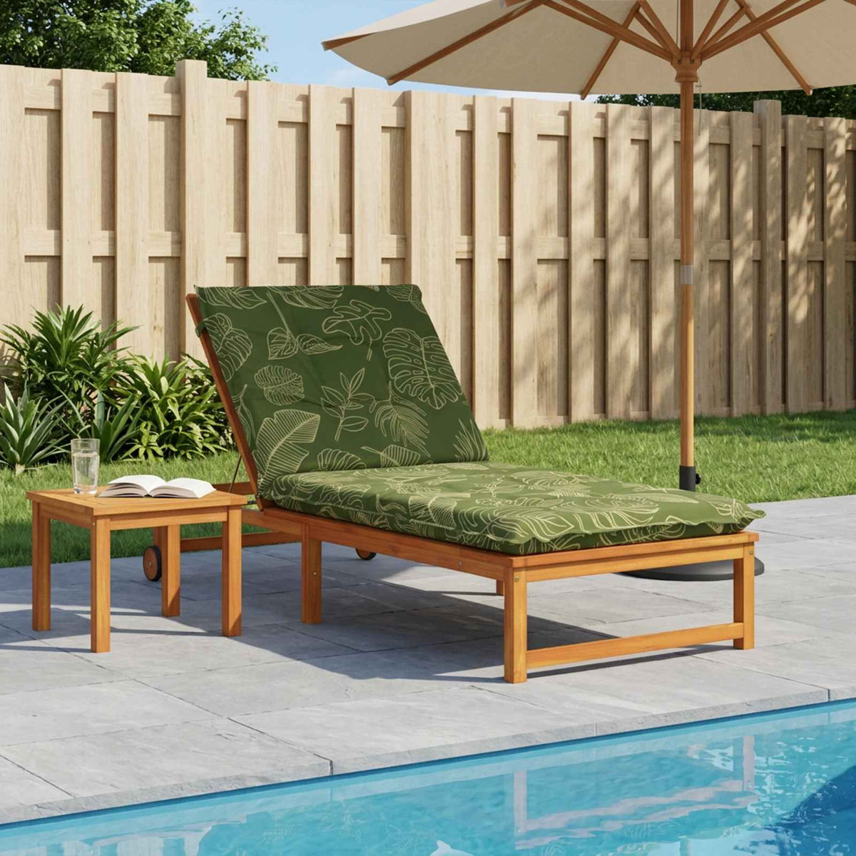 Sunlounger Cushion GEMERT Polyester 190 x 90 x 9 cm Leaf design