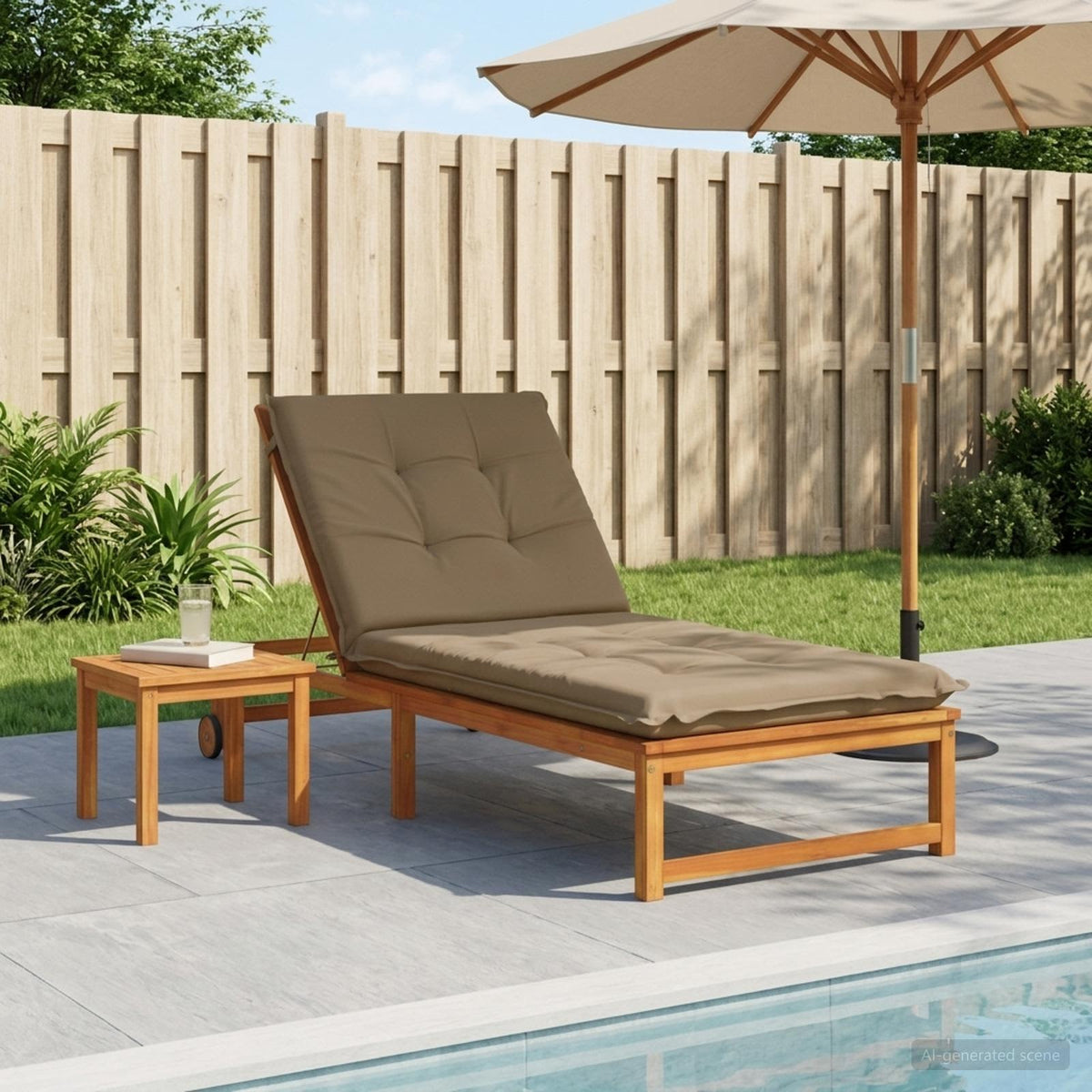 Sunlounger Cushion GEMERT Polyester 190 x 90 x 9 cm Taupe